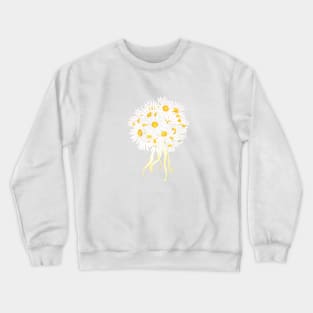 white daisy bridal bouquet  watercolor painting Crewneck Sweatshirt